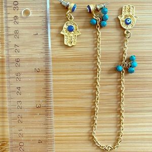 Turkish Gold plated “evil eye” modern earrings